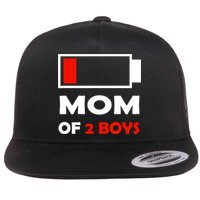 Mom Of 2 Funny Design Flat Bill Trucker Hat
