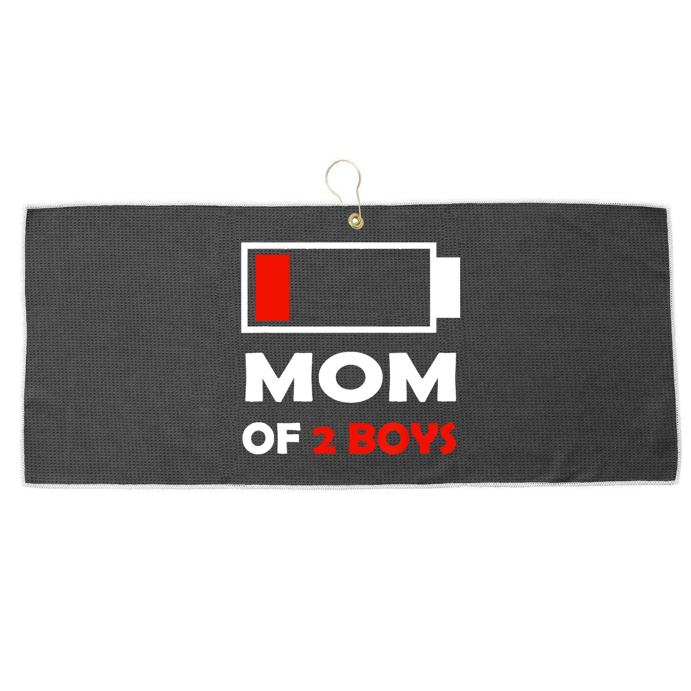 Mom Of 2 Funny Design Large Microfiber Waffle Golf Towel