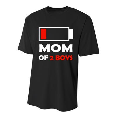 Mom Of 2 Funny Design Youth Performance Sprint T-Shirt