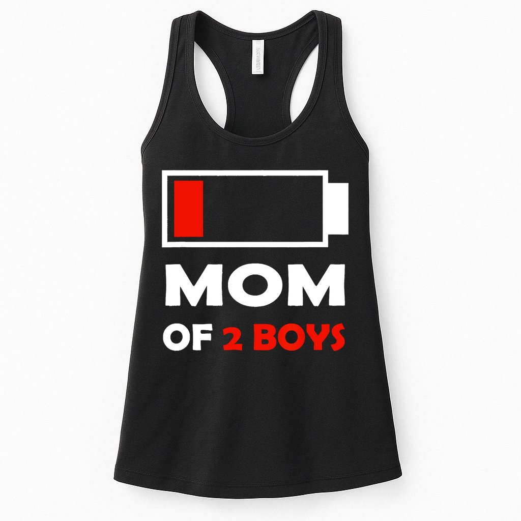 Mom Of 2 Funny Design Womens Tank Top