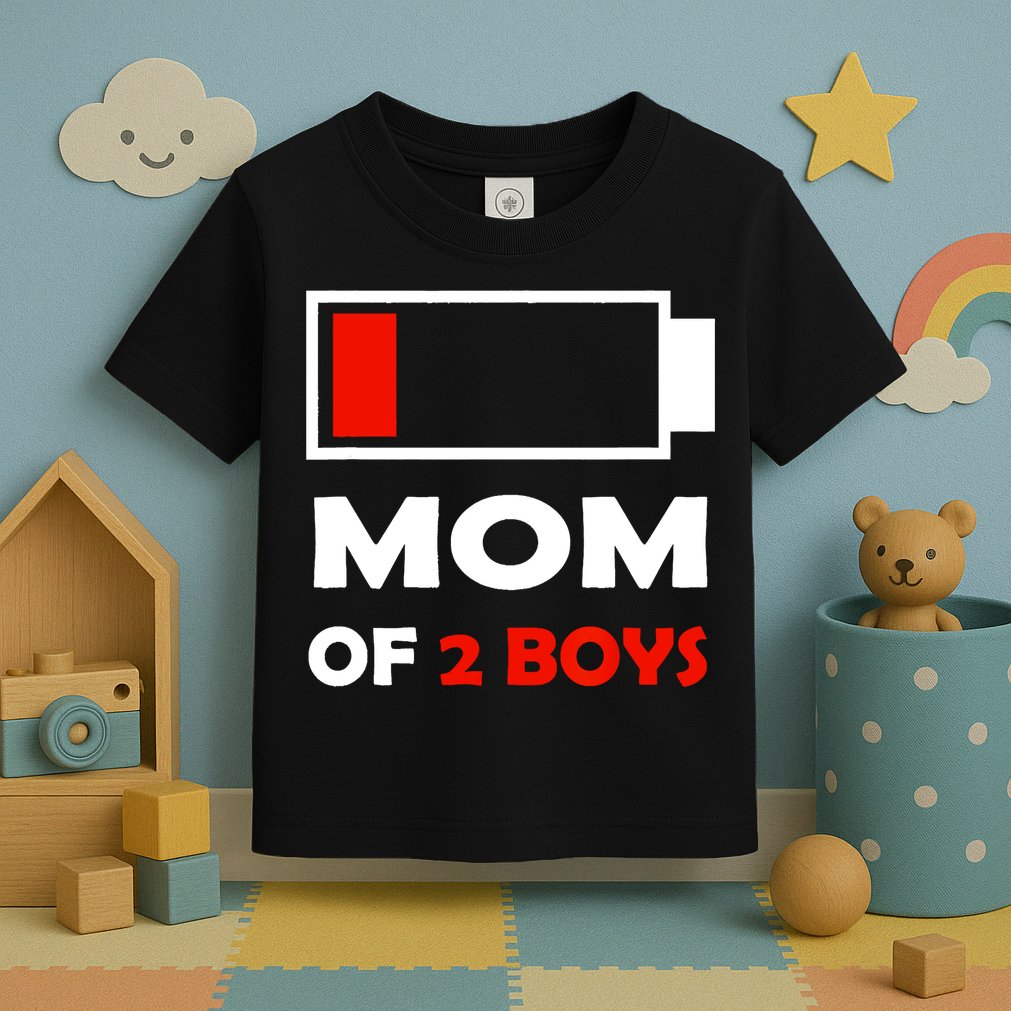 Mom Of 2 Funny Design Toddler T-Shirt