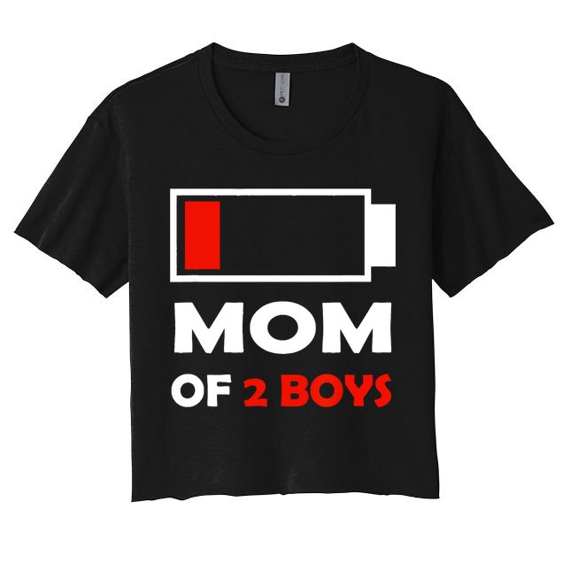 Mom Of 2 Funny Design Crop Top