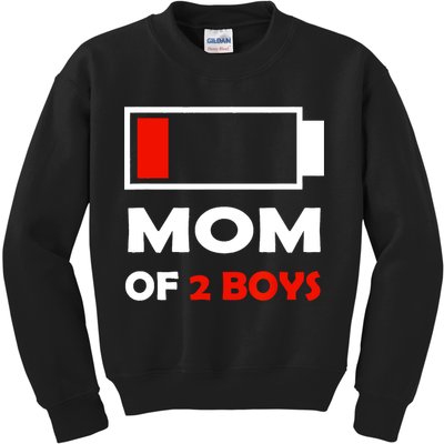 Mom Of 2 Funny Design Kids Sweatshirt