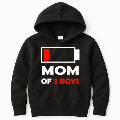 Mom Of 2 Funny Design Kids Hoodie