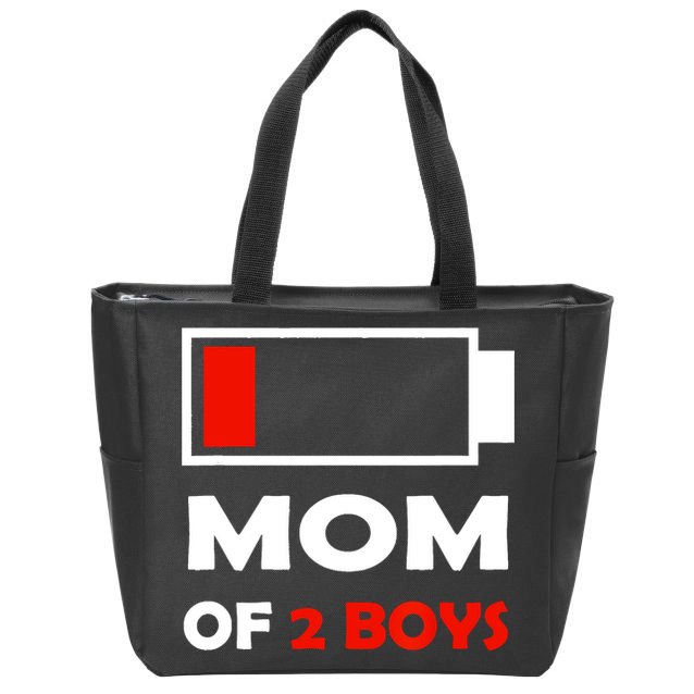 Mom Of 2 Funny Design Zip Tote Bag