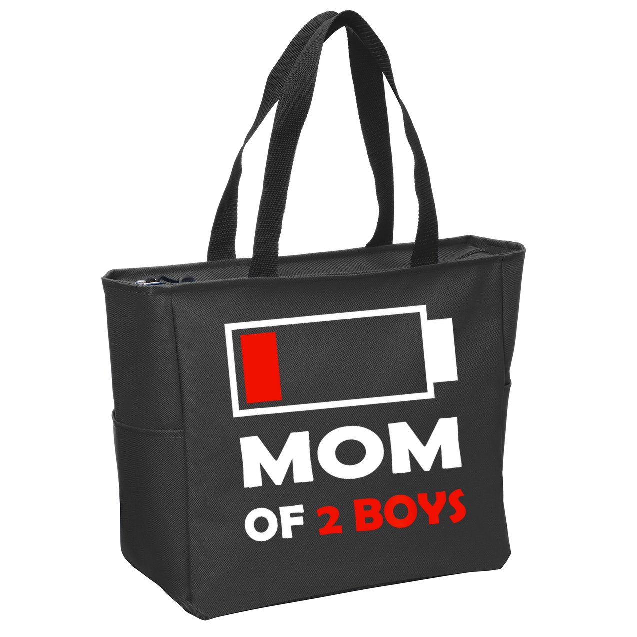 Mom Of 2 Funny Design Zip Tote Bag