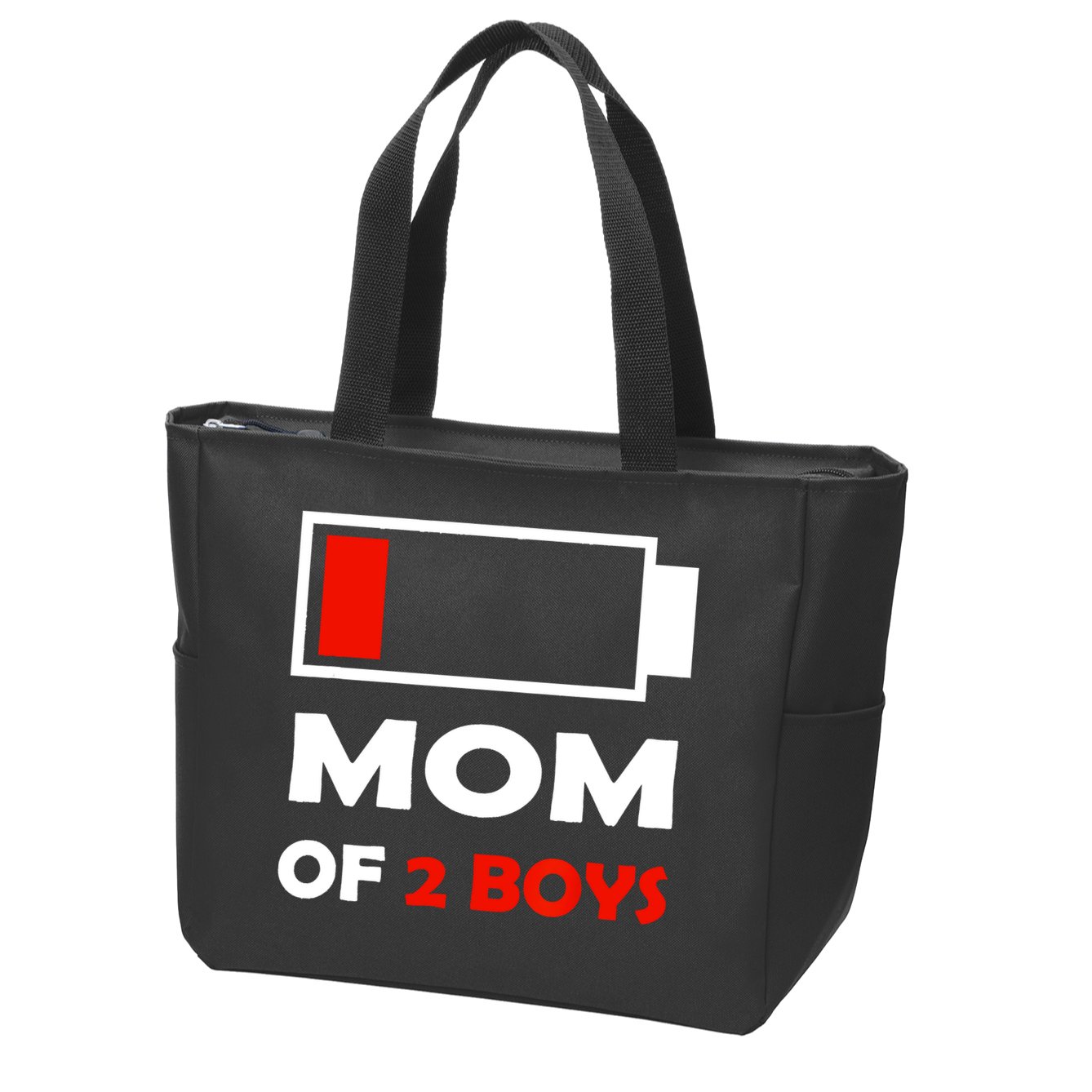 Mom Of 2 Funny Design Zip Tote Bag