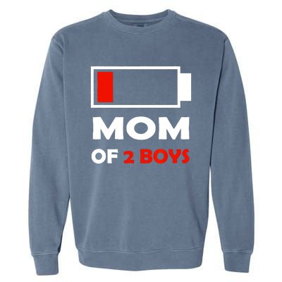 Mom Of 2 Funny Design Garment-Dyed Sweatshirt