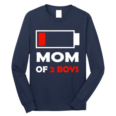 Mom Of 2 Funny Design Long Sleeve Shirt