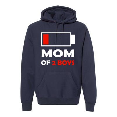 Mom Of 2 Funny Design Premium Hoodie