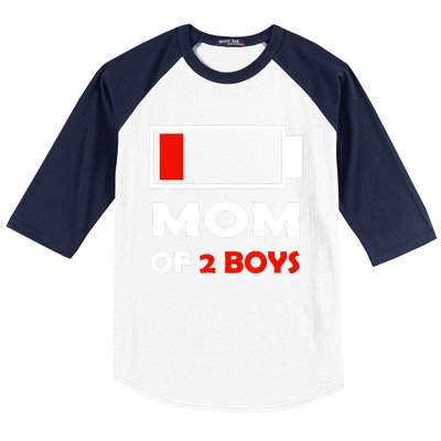 Mom Of 2 Funny Design Baseball Sleeve Shirt