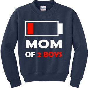 Mom Of 2 Funny Design Kids Sweatshirt