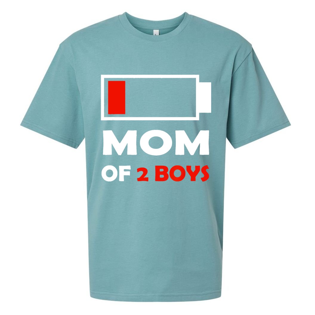 Mom Of 2 Funny Design Sueded Cloud Jersey T-Shirt
