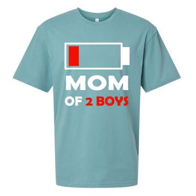 Mom Of 2 Funny Design Sueded Cloud Jersey T-Shirt