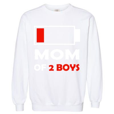 Mom Of 2 Funny Design Garment-Dyed Sweatshirt