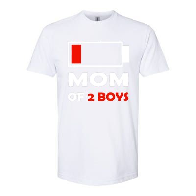 Mom Of 2 Funny Design Softstyle CVC T-Shirt