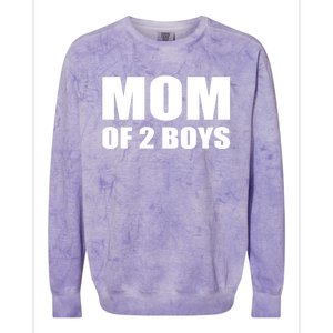 Mom Of 2 Two Sons Proud Mom Mother Mothers Day Funny Gift Colorblast Crewneck Sweatshirt