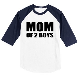 Mom Of 2 Two Sons Proud Mom Mother Mothers Day Funny Gift Baseball Sleeve Shirt