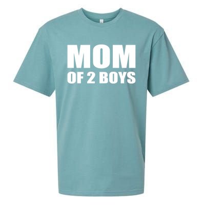 Mom Of 2 Two Sons Proud Mom Mother Mothers Day Funny Gift Sueded Cloud Jersey T-Shirt