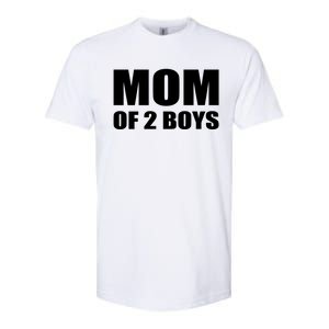 Mom Of 2 Two Sons Proud Mom Mother Mothers Day Funny Gift Softstyle CVC T-Shirt