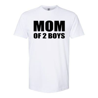 Mom Of 2 Two Sons Proud Mom Mother Mothers Day Funny Gift Softstyle CVC T-Shirt