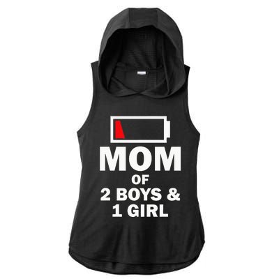 Mom Of 2 1 Girl Clothing Mother Wife Ladies PosiCharge Tri-Blend Wicking Draft Hoodie Tank