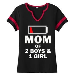 Mom Of 2 1 Girl Clothing Mother Wife Ladies Halftime Notch Neck Tee