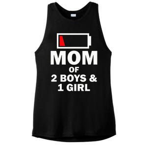 Mom Of 2 1 Girl Clothing Mother Wife Ladies PosiCharge Tri-Blend Wicking Tank