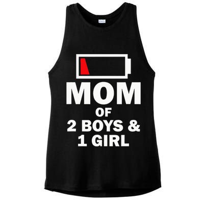 Mom Of 2 1 Girl Clothing Mother Wife Ladies PosiCharge Tri-Blend Wicking Tank