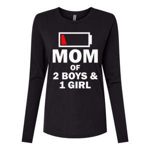 Mom Of 2 1 Girl Clothing Mother Wife Womens Cotton Relaxed Long Sleeve T-Shirt