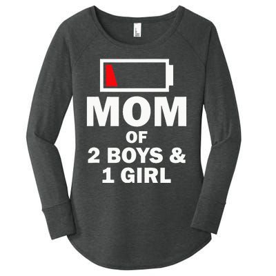 Mom Of 2 1 Girl Clothing Mother Wife Women's Perfect Tri Tunic Long Sleeve Shirt