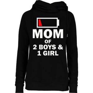 Mom Of 2 1 Girl Clothing Mother Wife Womens Funnel Neck Pullover Hood