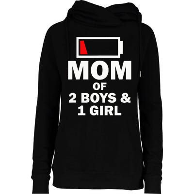 Mom Of 2 1 Girl Clothing Mother Wife Womens Funnel Neck Pullover Hood