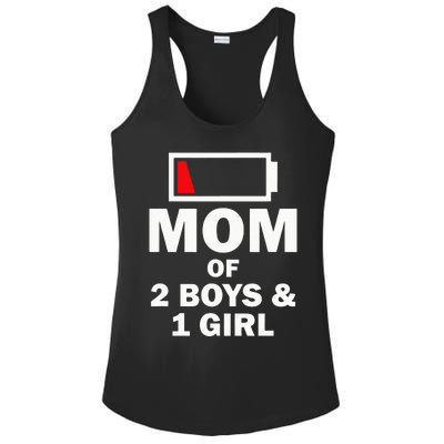 Mom Of 2 1 Girl Clothing Mother Wife Ladies PosiCharge Competitor Racerback Tank