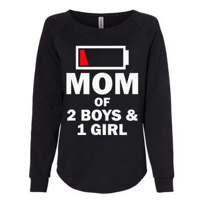 Mom Of 2 1 Girl Clothing Mother Wife Womens California Wash Sweatshirt