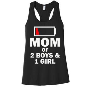 Mom Of 2 1 Girl Clothing Mother Wife Women's Racerback Tank