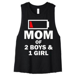 Mom Of 2 1 Girl Clothing Mother Wife Women's Racerback Cropped Tank