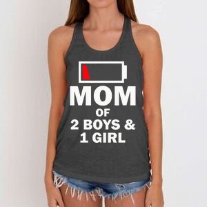 Mom Of 2 1 Girl Clothing Mother Wife Women's Knotted Racerback Tank