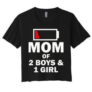 Mom Of 2 1 Girl Clothing Mother Wife Women's Crop Top Tee