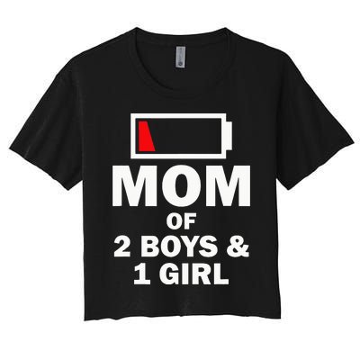 Mom Of 2 1 Girl Clothing Mother Wife Women's Crop Top Tee