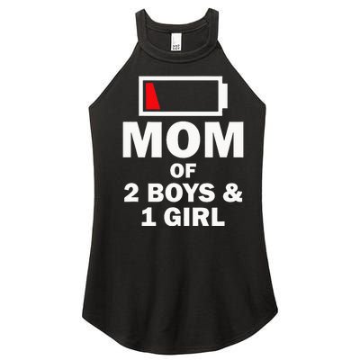 Mom Of 2 1 Girl Clothing Mother Wife Women's Perfect Tri Rocker Tank