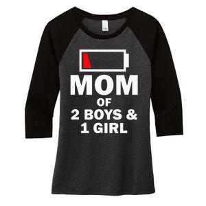 Mom Of 2 1 Girl Clothing Mother Wife Women's Tri-Blend 3/4-Sleeve Raglan Shirt