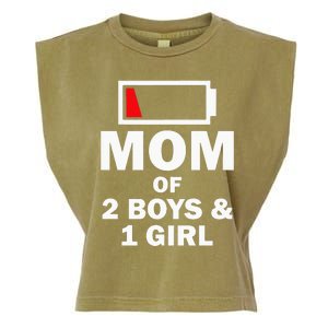 Mom Of 2 1 Girl Clothing Mother Wife Garment-Dyed Women's Muscle Tee