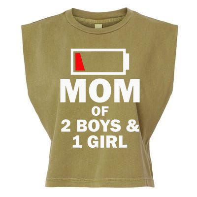 Mom Of 2 1 Girl Clothing Mother Wife Garment-Dyed Women's Muscle Tee