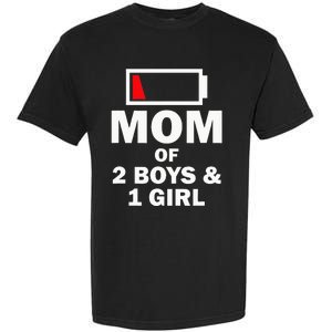 Mom Of 2 1 Girl Clothing Mother Wife Garment-Dyed Heavyweight T-Shirt