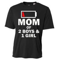 Mom Of 2 1 Girl Clothing Mother Wife Cooling Performance Crew T-Shirt