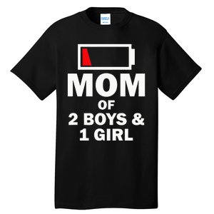 Mom Of 2 1 Girl Clothing Mother Wife Tall T-Shirt