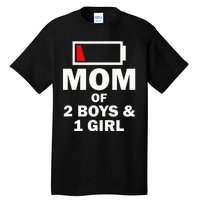 Mom Of 2 1 Girl Clothing Mother Wife Tall T-Shirt