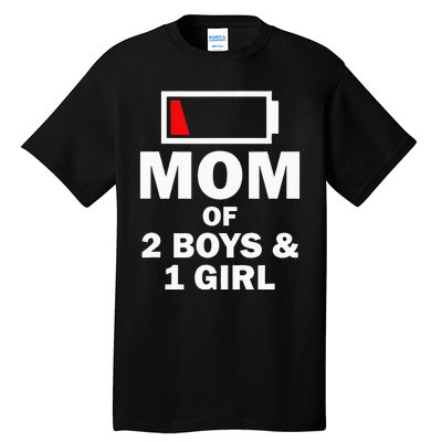 Mom Of 2 1 Girl Clothing Mother Wife Tall T-Shirt