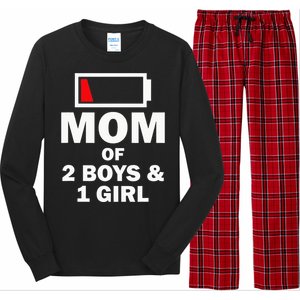 Mom Of 2 1 Girl Clothing Mother Wife Long Sleeve Pajama Set